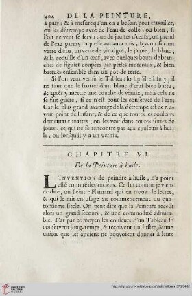 Chapitre VI: De la peinture à huile