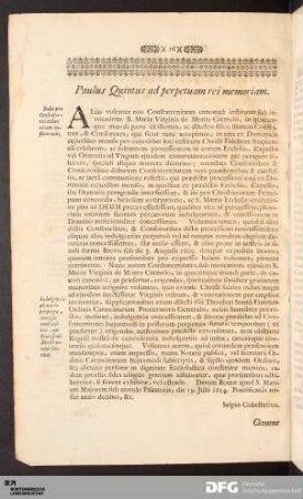 Paulus Quintus ad perpetuam rei memoriam