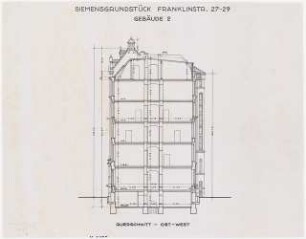 Technische Hochschule Berlin Erweiterung Franklinstraße (ehem. Siemens-Halske-Werke, Materialverwaltung): Gebäude 2: Schnitt 1:100