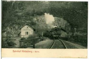 Niklasberg. Tunnelausfahrt mit Eisenbahn
