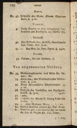 188-202, Von ungenannten Meistern.