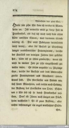Mannheim den 4ten Mai
