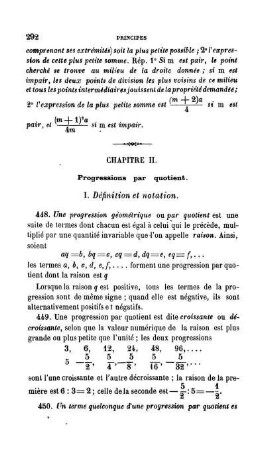 Chapitre II. Progressions par quotient.