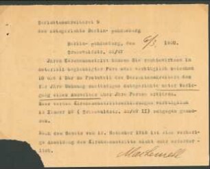 Dokument Kirchenaustritt 1920