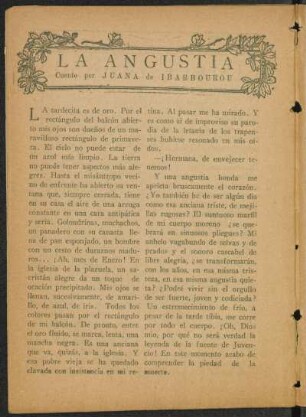 La angustia : Cuento