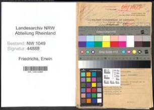 Entnazifizierung Erwin Friedrichs , geb. 14.05.1902 (Lohnbuchhalter)