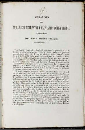 Catalogo Dei Molluschi Terrestri E Fluviatili Della Sicilie