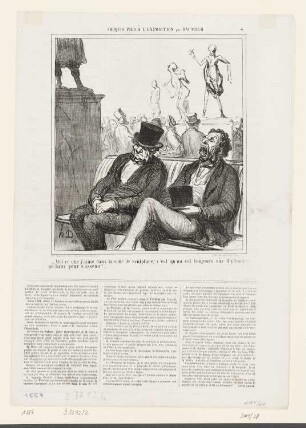 Moi ce que j’aime dans la salle de sculpture..., Blatt 4 der Folge "Croquis pris à l’exposition", in: "Le Charivari", Paris 1864