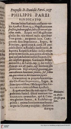 Philippi Parei Vindicatio