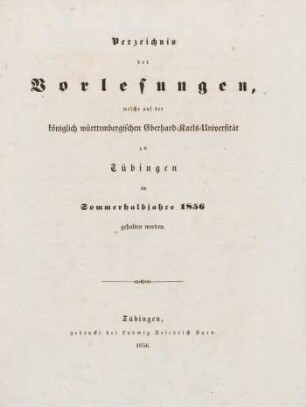 Vorlesungsverzeichnis 1856