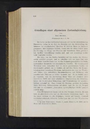 Grundlagen einer allgemeinen Zustandsgleichung.