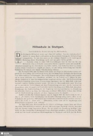Hilfsschule in Stuttgart