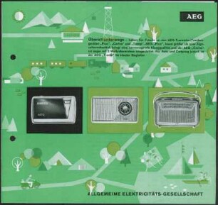 Werbeprospekt: Werbeprospekt für die AEG-Transistor-Taschengeräte AEG Pico, AEG Carina und AEG Tramp
