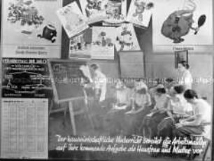 Fotomontage aus der Ausstellung "Arbeitsmaiden"