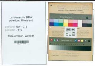 Entnazifizierung Wilhelm Schuermann , geb. 01.08.1887 (Haendler)