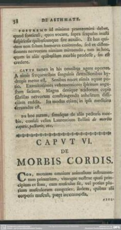 Caput VI. De Morbis Cordis