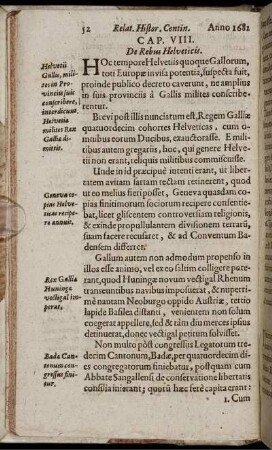 Cap. VIII. De Rebus Helveticis Cap. IX. De Rebus Suedicis