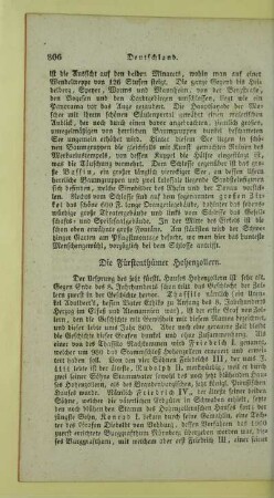 Die Fürstenthümer Hohenzollern