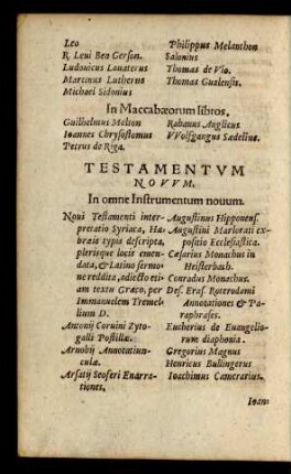 Testamentum Novum.