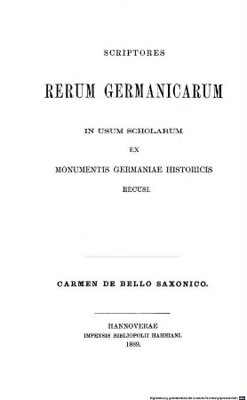 Carmen de bello Saxonico