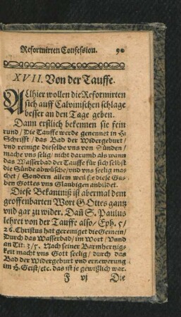 XVII. Von der Tauffe.