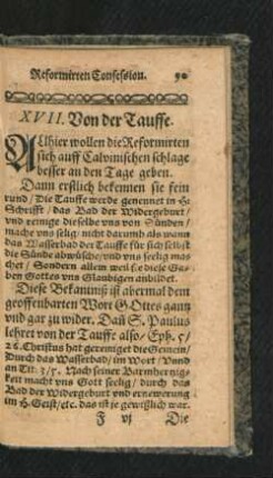 XVII. Von der Tauffe.