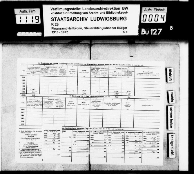 Rosenthal, Hermann; Kaufmann *16.11.1873 [Heilbronn] [22.08.1942 nach Theresienstadt dep., dort gest. 08.12.1943] Wohnorte: Heilbronn, [Haigerloch] Firma: Wollwarengeschäft (Heilbronn)