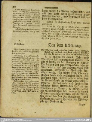 Von dem Uebertrage