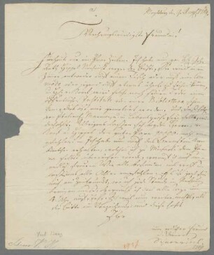 Veit Hans Friedrich Schnorr von Carolsfeld (1764-1841) Autografen: Briefe von Veit Hans Friedrich Schnorr von Carolsfeld an verschiedene Adressaten - BSB Autogr. Schnorr von Carolsfeld, Veit Hans Friedrich
