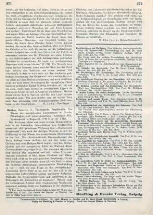 271-272 [Rezension] Matthes, Heinrich, Theologische Propädeutik