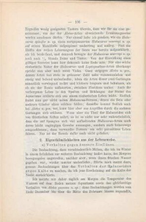 2. Eigenthümlichkeiten aus der Lebensweise.