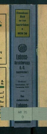 1929-1930, Adressbuch der Stadt Saarbrücken