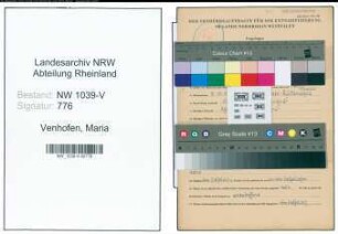 Entnazifizierung Maria Venhofen , geb. 09.11.1892 (Lehrerin)