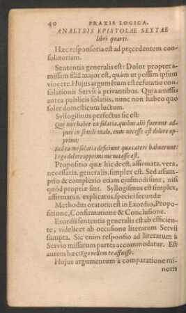 Analysis Epistolae Sextae libri quarti.