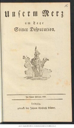 Unserm Merz am Tage Seiner Disputation