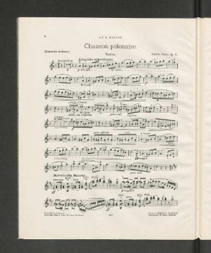Chanson polonaise. Violon.