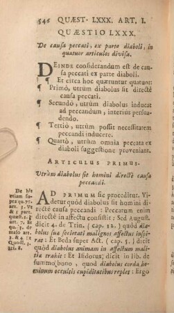 Quaestio LXXX. De causa peccati, ex parte diaboli, in quatuor articulos divisa.
