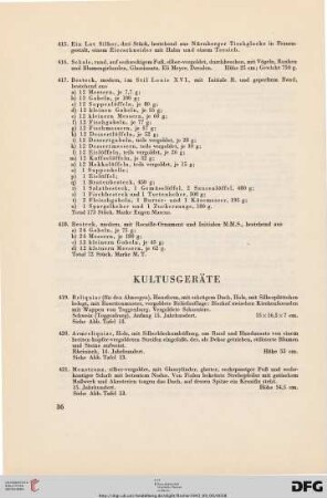 Kultusgeräte (Nr. 419-422)