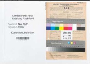 Entnazifizierung Hermann Kuehndahl , geb. 17.11.1901 (Kriminalsekretaer)
