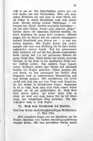 21. Nach dem Durchbruch bei Gorlice.