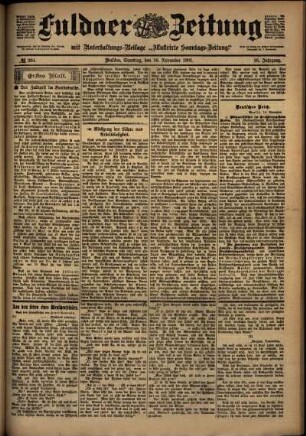 Erste Ausgabe vom Samstag, den 16. November 1901.
