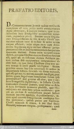 Praefatio Editoris