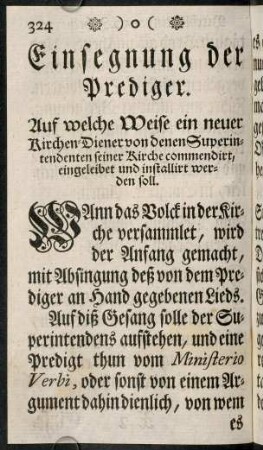 324-335, VI. Die Einsegnung der Prediger.