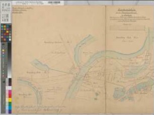Ems Kanalisierung Blatt 13 Grunderwerbskarte Strecke Lehe Umgehungskanal bei Herbrum 1893 1 : 2000 62 x 156 kol. Zeichnung A. Franke, Wasserbauinspektor Wasser- und Schiffahrtsdirektion Münster