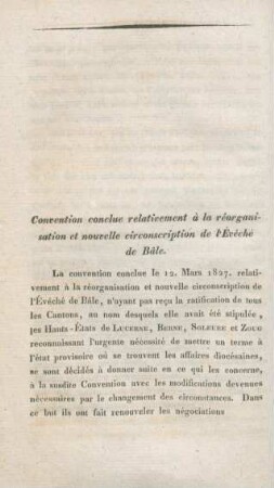 154-183 Aktenstücke, betreffend die Wiederherstellung und neue Umschreibung des Bisthums Basel
