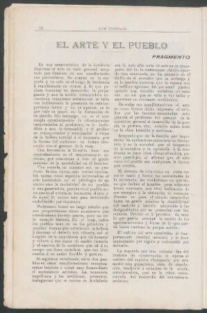 El arte y el pueblo : Fragmento