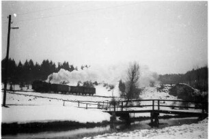 Lok 141, Lauchertbrücke aus Holz bei Bronnen zum Haltepunkt