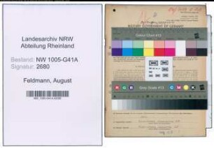 Entnazifizierung August Feldmann , geb. 03.07.1902 (Polizist)