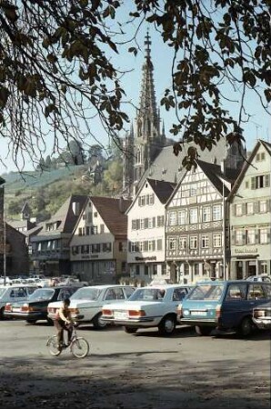 Esslingen: Marktplatz mit Türmen der gotischen Frauenkirche