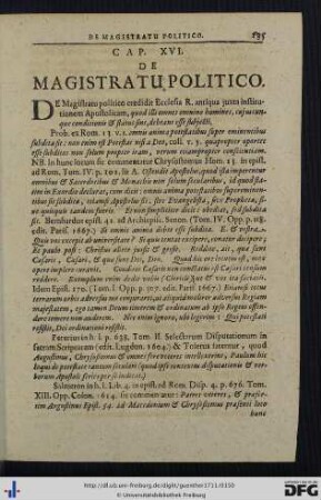 Cap. XVI. De Magistratu Politico.